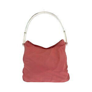 Prada plate Tessuto bag shoulder pink clear nylon triangular logo